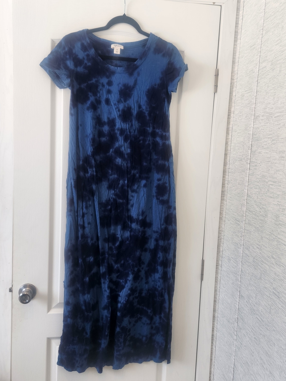 Style & Co. Blue Tie-Dye Midi Dress M Euc